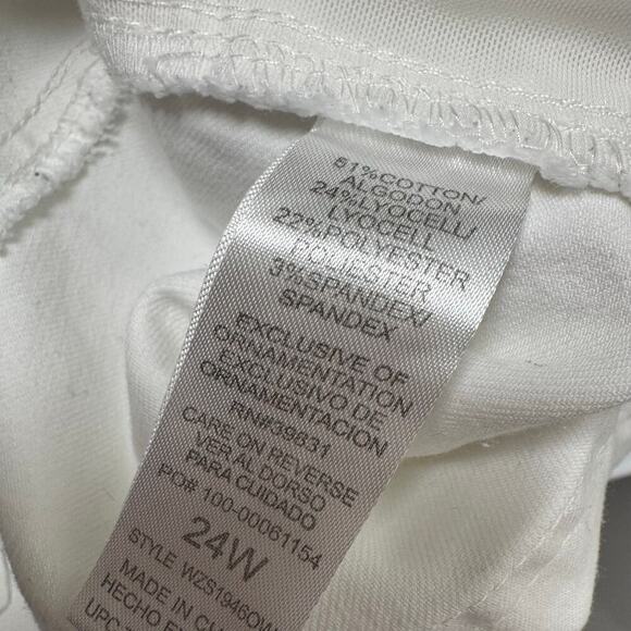 Democracy Women's White Stretch Cotton High Rise Skinny Jeans Plus Size 24W - Picture 9 of 10